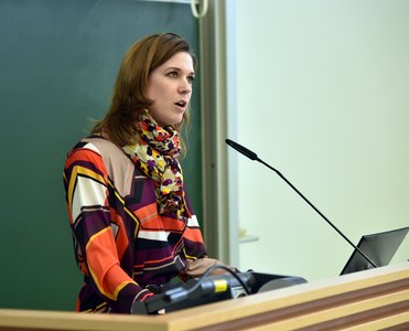 Lena-Sophie Müller erläuterte den Stand der Digitalisierung in Deutschland.