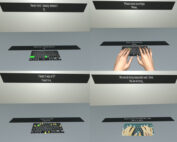 Eine Bildsequenz zeigt eine virtuelle Tastatur. Obere Reihe: Darüber erscheint Text. Untere Reihe: Hände tippen, mit weiterem Text auf der Tastatur. Die Botschaft entwickelt sich vom Löschen zum Tippen über gute Leistungen, inspiriert von der Betonung von Fortschritt und Innovation an der Hochschule Coburg.