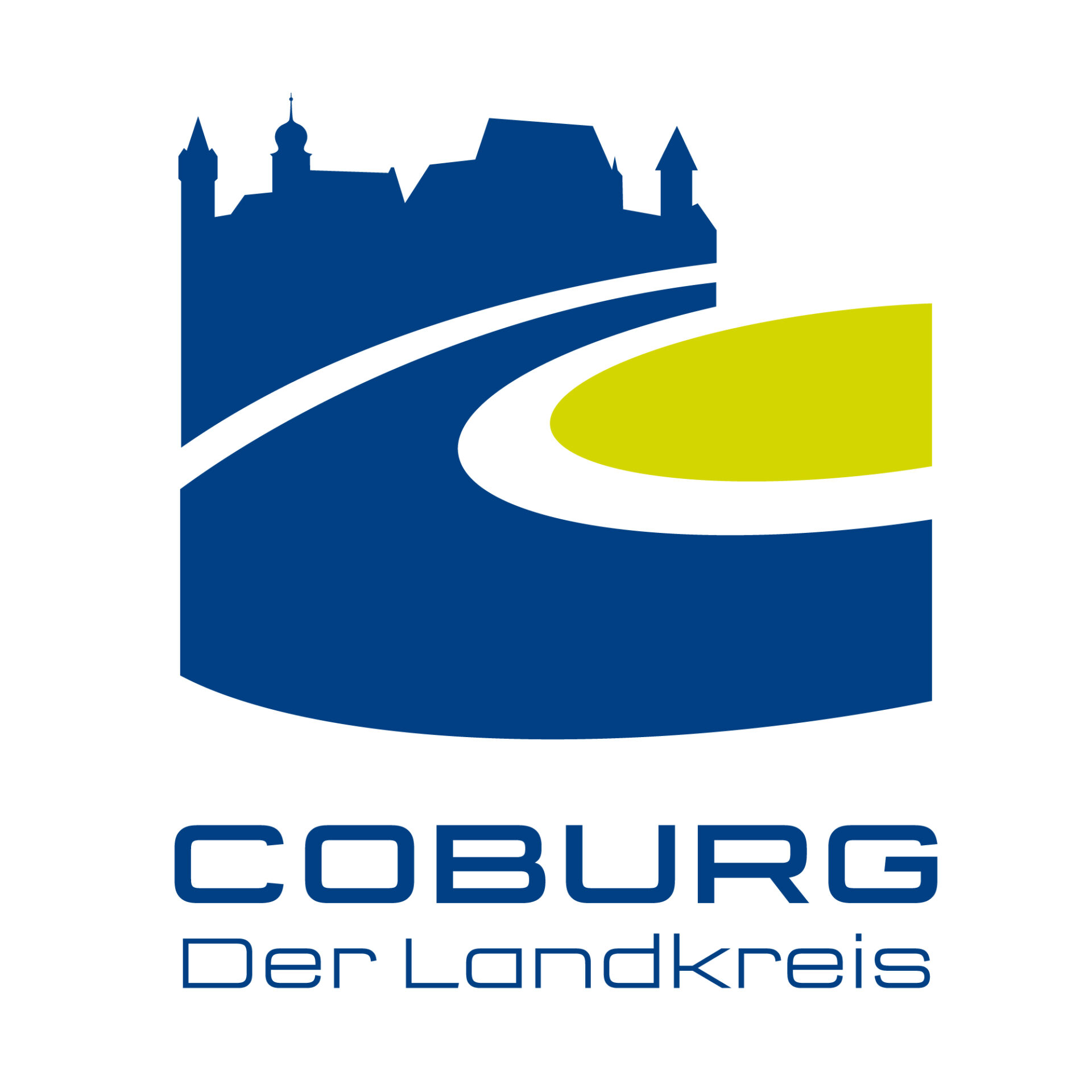 Logo des Landkreises Coburg mit einer stilisierten Burgsilhouette, einer kurvenreichen Straße und dem Schriftzug „COBURG Der Landkreis“ für die Coburger Nachhaltigkeitstage. at Hochschule Coburg