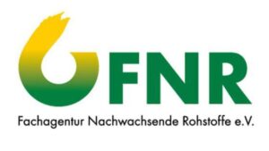 Logo der FNR (Fachagentur Nachwachsende Rohstoffe e.V.) mit einem gelb-grünen Wirbel und fetten grünen Buchstaben, die ihre Rolle bei Forschungsprojekten zu Wald und Kunststoff hervorheben; der vollständige Name der Organisation erscheint darunter in schwarzer Schrift. at Hochschule Coburg