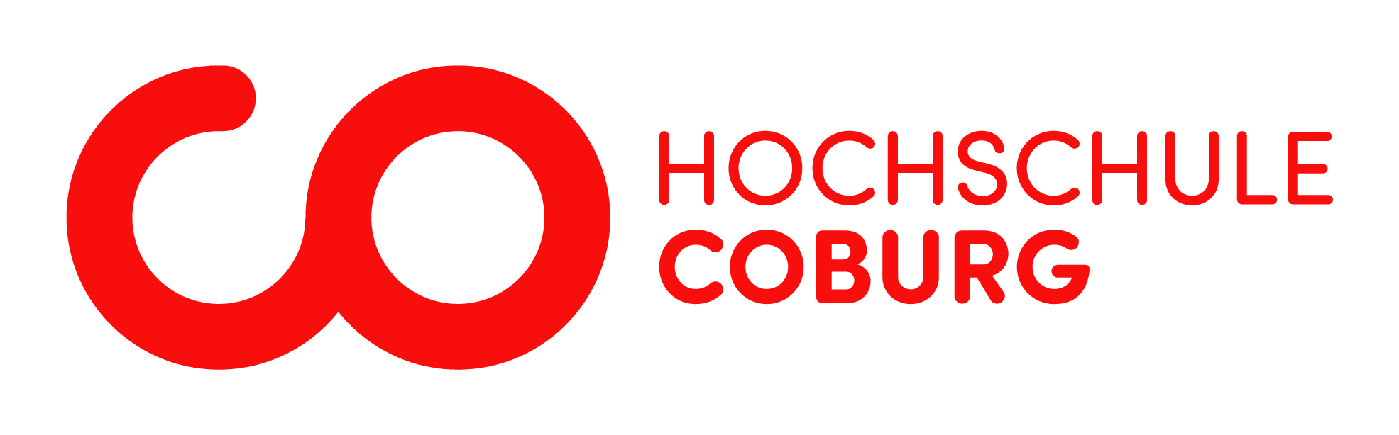 Logo für die Hochschule Coburg mit einem stilisierten roten Unendlichkeitssymbol neben dem Namen der Hochschule, entworfen für die Coburger Nachhaltigkeitstage. at Hochschule Coburg