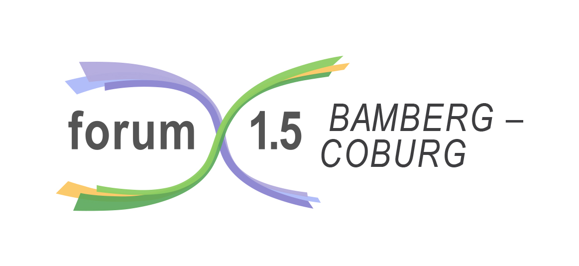 Logo für das Forum 1.5 der Coburger Nachhaltigkeitstage in Bamberg-Coburg, das eine stilisierte X-Form aus bunten, geschwungenen Linien zeigt. at Hochschule Coburg