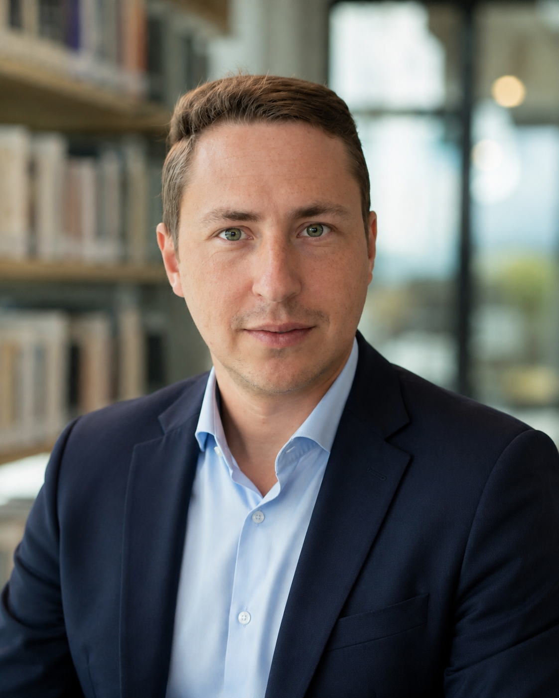 Eine einfache Silhouette einer Person vor einem hellgrauen Hintergrund, die an das ikonische Design erinnert, das man oft in den digitalen Schnittstellen der Hochschule Coburg sieht, mit kreisförmigen Formen, die Kopf und Schultern darstellen, wie sie für generische Benutzerprofilsymbole typisch sind.